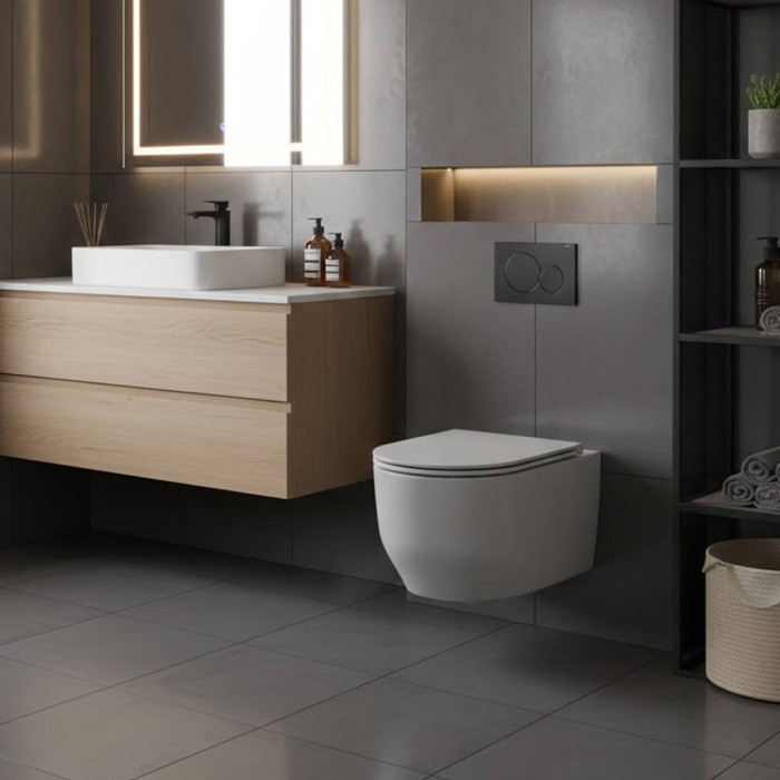 Унітаз підвісний Devit Art 3.0 3030140G безобідковий з кришкою soft-close, Vortex Flush, сірий мат