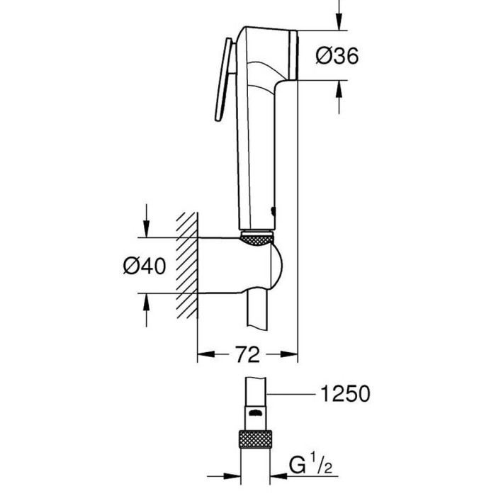 Гігієнічний душ Grohe Tempesta-F 27513DC1 суперсталь
