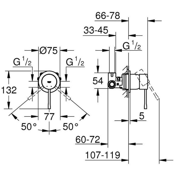 Змішувач прихованого монтажу для душу Grohe Essence 29197GN0 брашоване золото