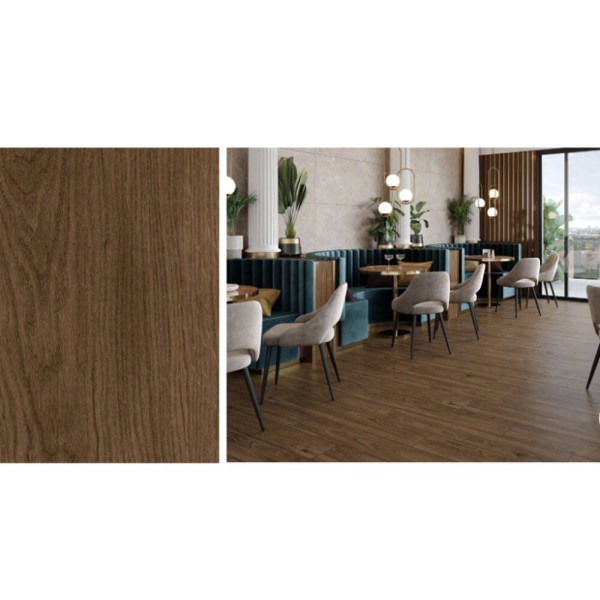 Керамограніт Cersanit Charmwood Brown Mat Rect** 19,8x119,8 см