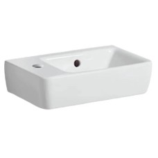 Раковина Geberit Selnova Compact 501.518.00.7 зі скороченим вилітом 40см, отвір для змішувача зліва, білий глянець