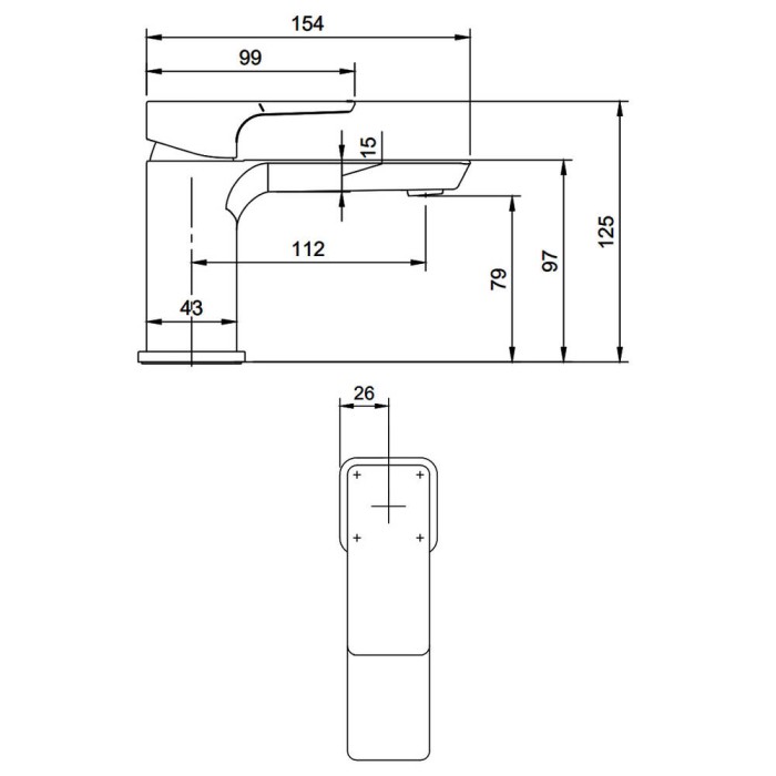 Змішувач для раковини Villeroy&Boch Subway 3.0 TVW112001001K5 чорний матовий