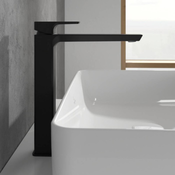 Змішувач для раковини Villeroy&Boch Subway 3.0 TVW112004000K5 високий, чорний матовий
