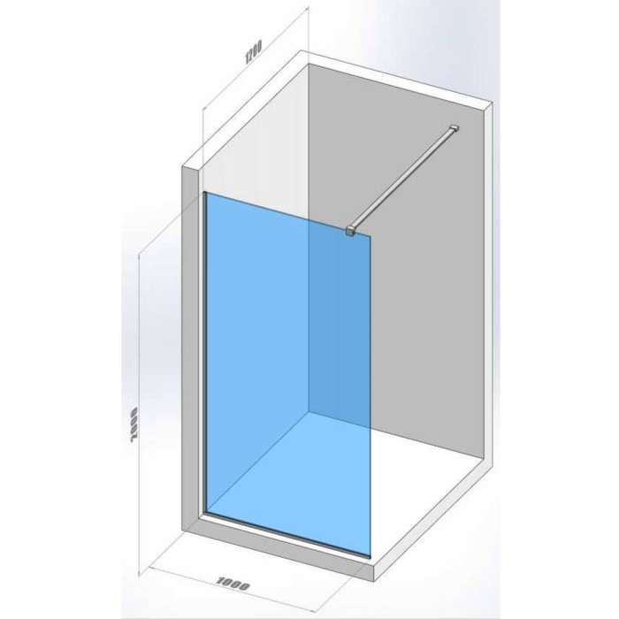 Душове огородження Walk-In Devit Style New DSN100200 100x200 см, хром