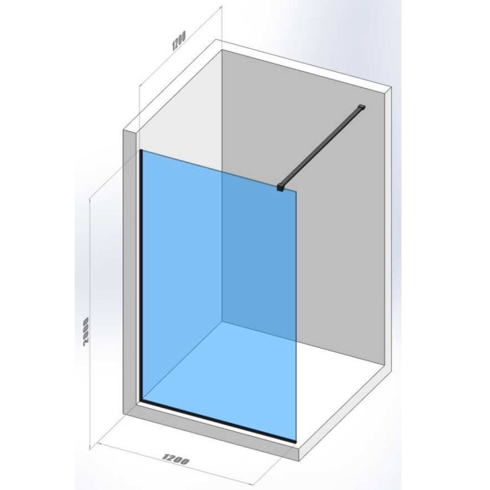 Душове огородження Walk-In Devit Style New DSN120200B 120x200 см, чорний мат