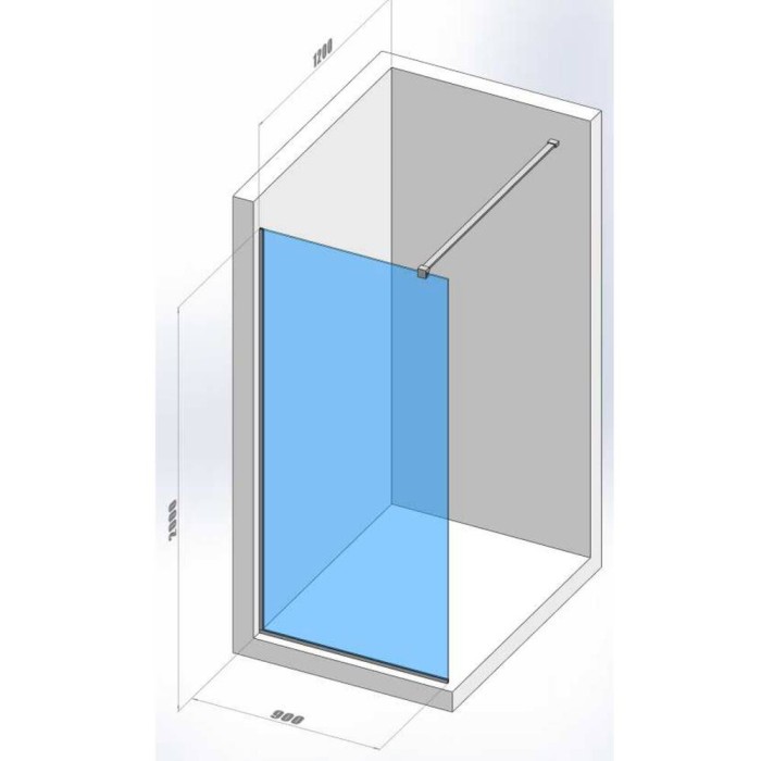 Душове огородження Walk-In Devit Style New DSN90200 90x200 см, хром Душове огородження Walk-In Devit Style New DSN90200 90x200 см, хром