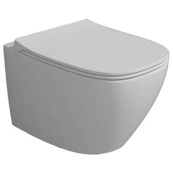 Унітаз підвісний Simas Juniper JU18/F85 /JU004 безобідковий із сидінням Soft Close, турбозмив Vertigo, білий матовий
