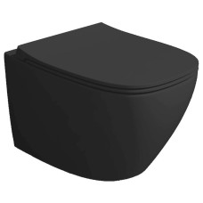 Унітаз підвісний Simas Juniper JU18/F85 /JU004 безобідковий із сидінням Soft Close, турбозмив Vertigo, чорний матовий