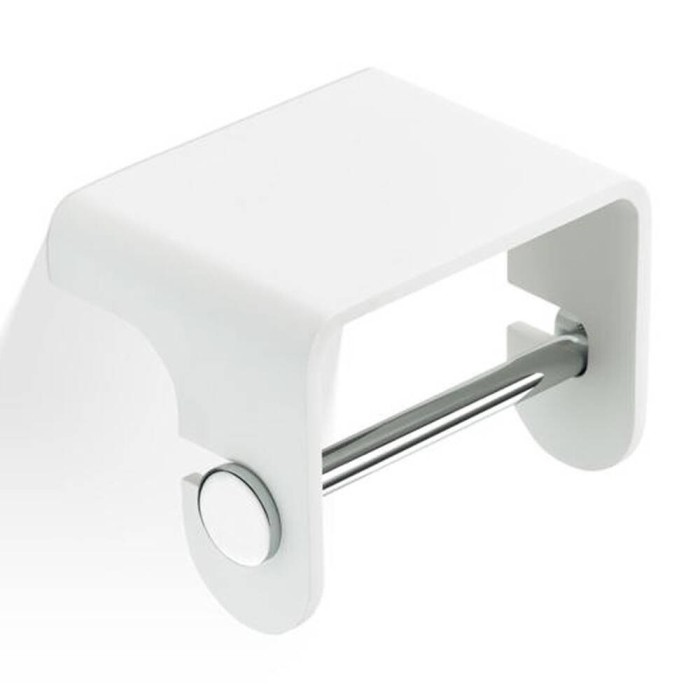 Тримач для туалетного паперу Decor Walther Stone TPH4 0974554 з полицею, білий/хром