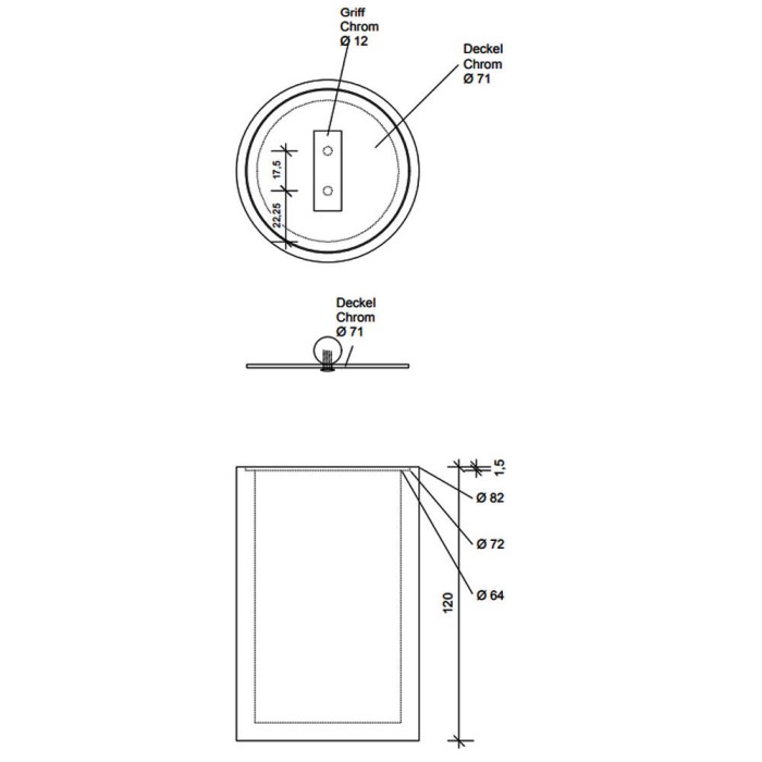 Косметична коробка Decor Walther Stone DMD M 0971354 з кришкою, білий матовий/хром