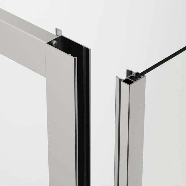 Бічна стінка в 90° Ronal Arelia D20F11004007 100x190 см, скло прозоре, профіль срібний полірований