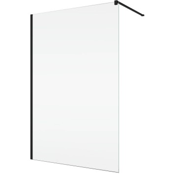 Душова стінка Ronal Easy BlackLine Walk-in STR4PA61000607 100х200 см профіль чорний матовий, скло прозоре