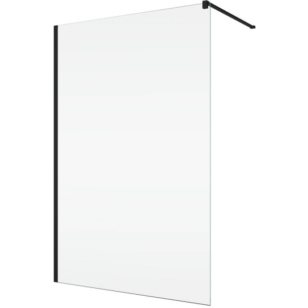 Душова стінка Ronal Easy BlackLine Walk-in STR4PA61000607 100х200 см профіль чорний матовий, скло прозоре
