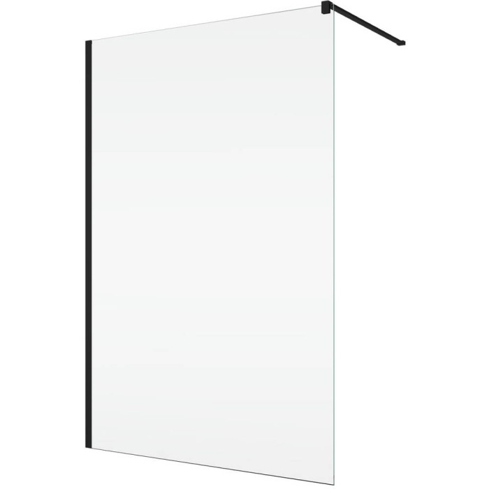Душова стінка Ronal Easy BlackLine Walk-in STR4PA61000607 100х200 см профіль чорний матовий, скло прозоре