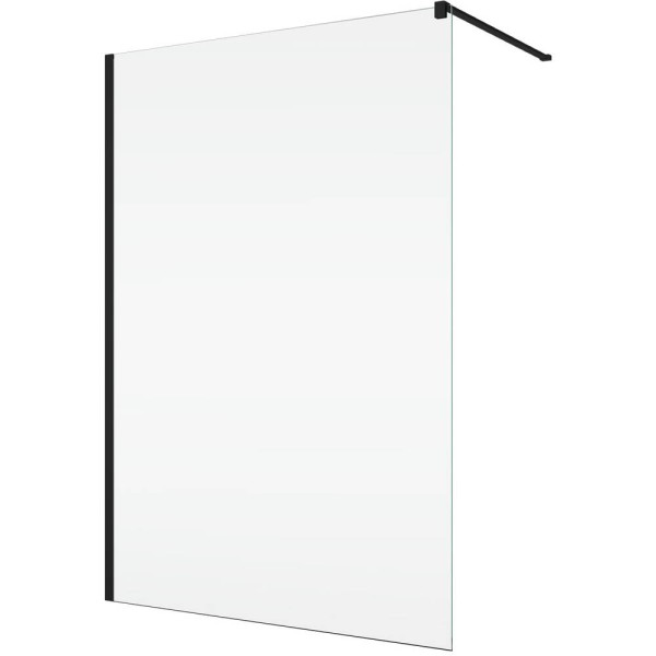 Душова стінка Ronal Easy BlackLine Walk-in STR4PA61200607 120х200 см профіль чорний матовий, скло прозоре