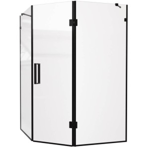 Душова кабіна Devit Art 3.0 SE0240B п'ятикутна, розпашна, 100х100 см, без піддона, скло прозоре, профіль чорний матовий
