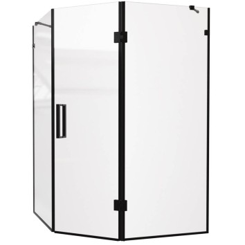 Душова кабіна Devit Art 3.0 SE0240B п'ятикутна, розпашна, 100х100 см, без піддона, скло прозоре, профіль чорний матовий