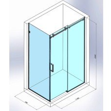Душова кабіна Devit Art 3.0 SE2340 прямокутна, розсувна, 120х80 см, без піддона, скло прозоре, профіль хром