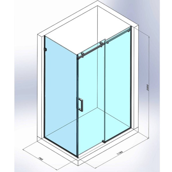 Душова кабіна Devit Art 3.0 SE2340 прямокутна, розсувна, 120х80 см, без піддона, скло прозоре, профіль хром
