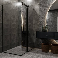 Душова кабіна Devit Art 3.0 SE2340B прямокутна, розсувна, 120х80 см, без піддона, скло прозоре, профіль чорний матовий
