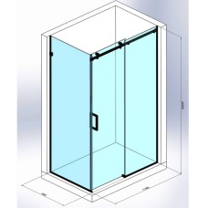Душова кабіна Devit Art 3.0 SE2340B прямокутна, розсувна, 120х80 см, без піддона, скло прозоре, профіль чорний матовий