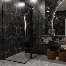 Душова кабіна Devit Art 3.0 SE2340B прямокутна, розсувна, 120х80 см, без піддона, скло прозоре, профіль чорний матовий