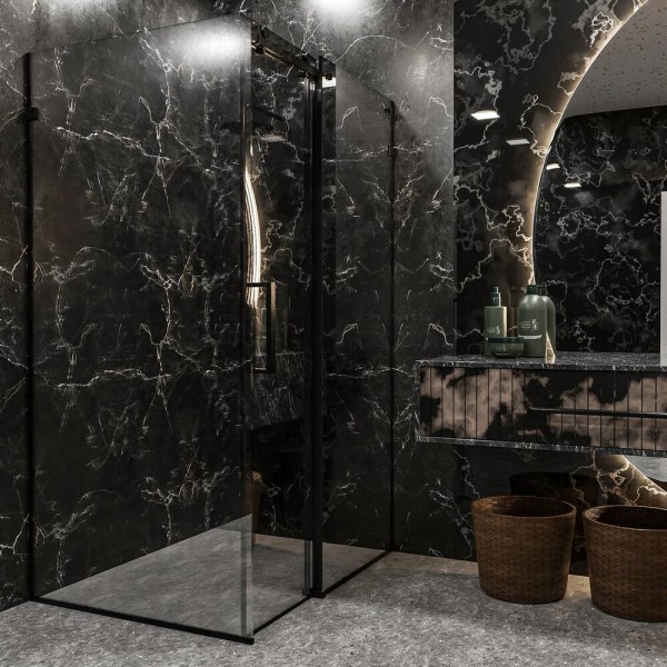 Душова кабіна Devit Art 3.0 SE2340B прямокутна, розсувна, 120х80 см, без піддона, скло прозоре, профіль чорний матовий