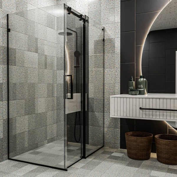 Душова кабіна Devit Art 3.0 SE2340B прямокутна, розсувна, 120х80 см, без піддона, скло прозоре, профіль чорний матовий