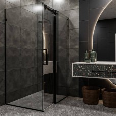 Душова кабіна Devit Art 3.0 SE2340B прямокутна, розсувна, 120х80 см, без піддона, скло прозоре, профіль чорний матовий