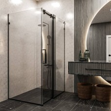 Душова кабіна Devit Art 3.0 SE2340B прямокутна, розсувна, 120х80 см, без піддона, скло прозоре, профіль чорний матовий