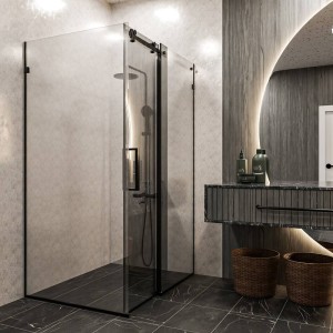 Душова кабіна Devit Art 3.0 SE2340B прямокутна, розсувна, 120х80 см, без піддона, скло прозоре, профіль чорний матовий