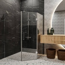 Душова кабіна Devit Art 3.0 SE0140 п'ятикутна, розпашна, 90х90 см, скло прозоре, профіль хром