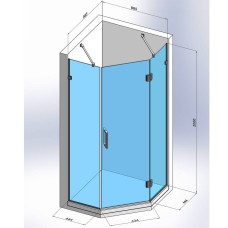 Душова кабіна Devit Art 3.0 SE0140 п'ятикутна, розпашна, 90х90 см, скло прозоре, профіль хром