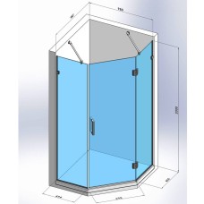 Душова кабіна Devit Art 3.0 SE0240 п'ятикутна, розпашна, 100х100 см, скло прозоре, профіль хром