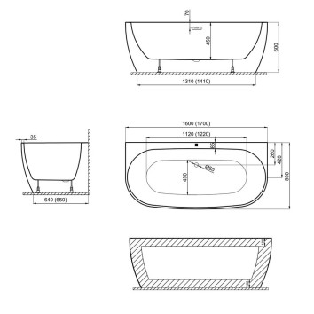 Ванна акрилова Devit Optima Plus 17080140 170х80 см