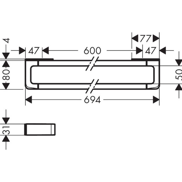 Тримач для рушників Axor Universal 42832330 60 см, полірований чорний хром
