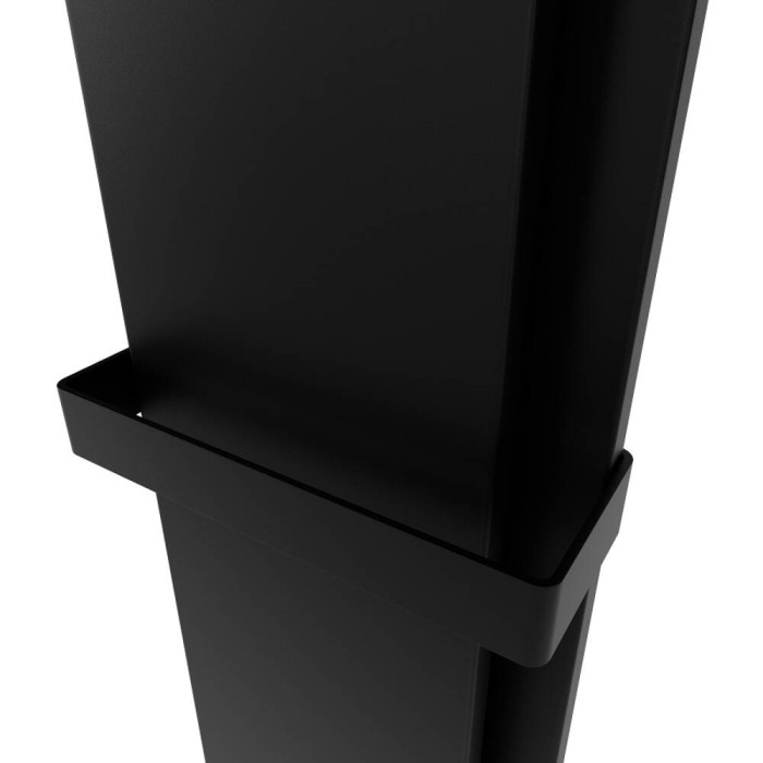 Радіатор електричний Deweit Whole Wall_2.0, з тримачем для рушників та халатів, Led-підсвітка, колір чорний мат