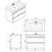 Тумба Devit Frame 753080W 80 см з раковиною та сифоном, біла глянцева