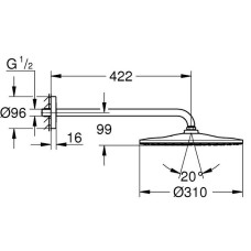 Верхній душ Grohe Rainshower 310 Mono 26558DL0 з кронштейном, теплий захід сонця (брашоване рожеве золото)