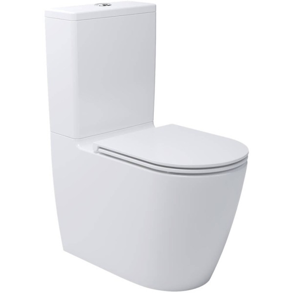 Унітаз-компакт Devit Do It 3010510 безобідковий з кришкою soft-close, Vortex Flush, білий 