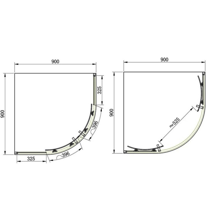 Душова кабіна Primera Pl Frame SHQC51906 90х90 см профіль хром/прозоре скло
