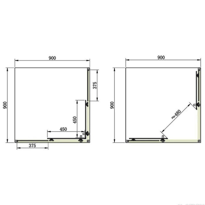 Душова кабіна Primera Pl Frame SHRC53906 90х90 см профіль хром/прозоре скло