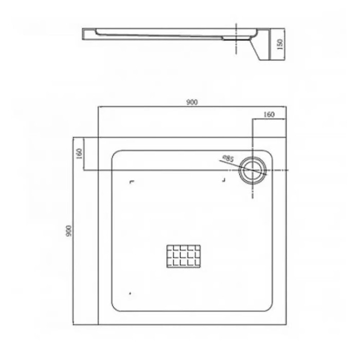 Душовий піддон Primera Pl Frame STR1090 90х90 см квадратний