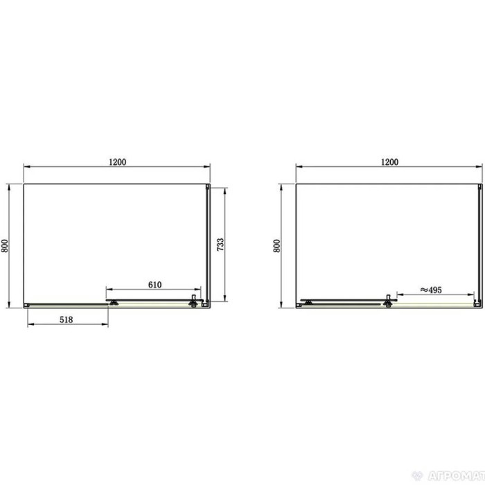 Душова кабіна Primera Pl Frame SHRC55126 120х80 см профіль хром/прозоре скло