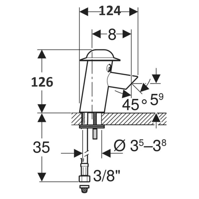 Змішувач для раковини Geberit Bambini 116.209.21.1 дитячий з живленням від мережі, хром