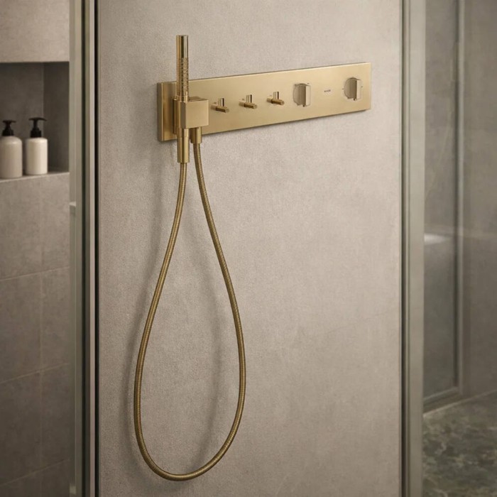 Змішувач прихованого монтажу для душу Axor ShowerComposition 12572140 з термостатом, матова бронза