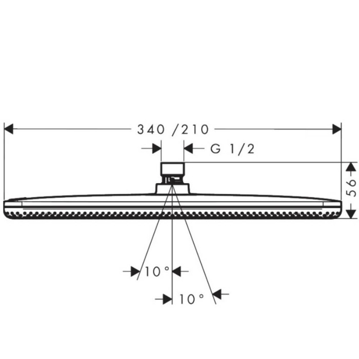 Верхній душ Hansgrohe Raindance Alive Q 24530000 210/340 хром