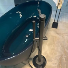 Змішувач для ванни Paffoni Light LIG 032 NO підлоговий з душовим набором, чорний матовий