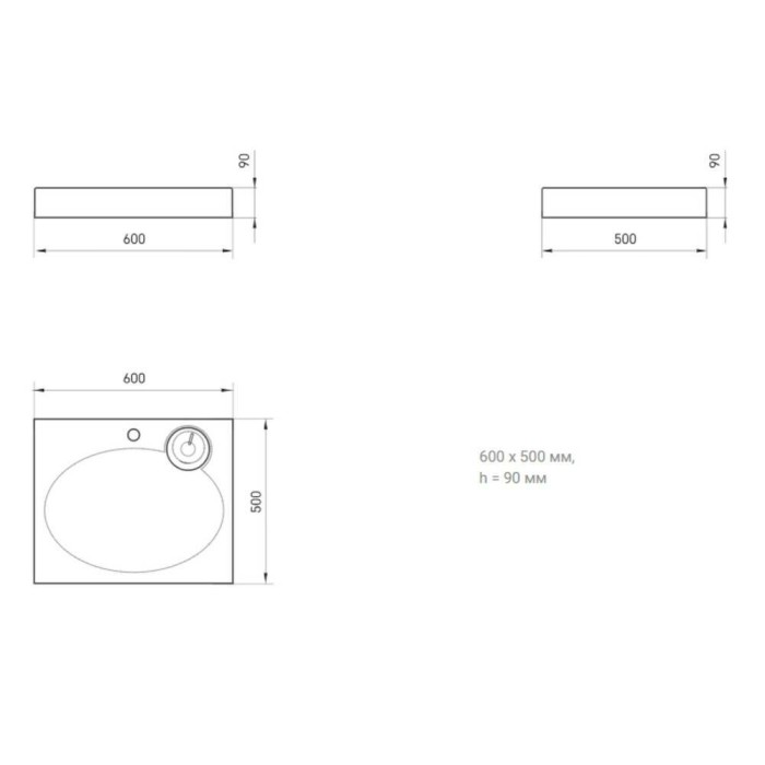 Раковина Paa Claro Mini Kiclamisif/00 на пральну машину 60x50 см