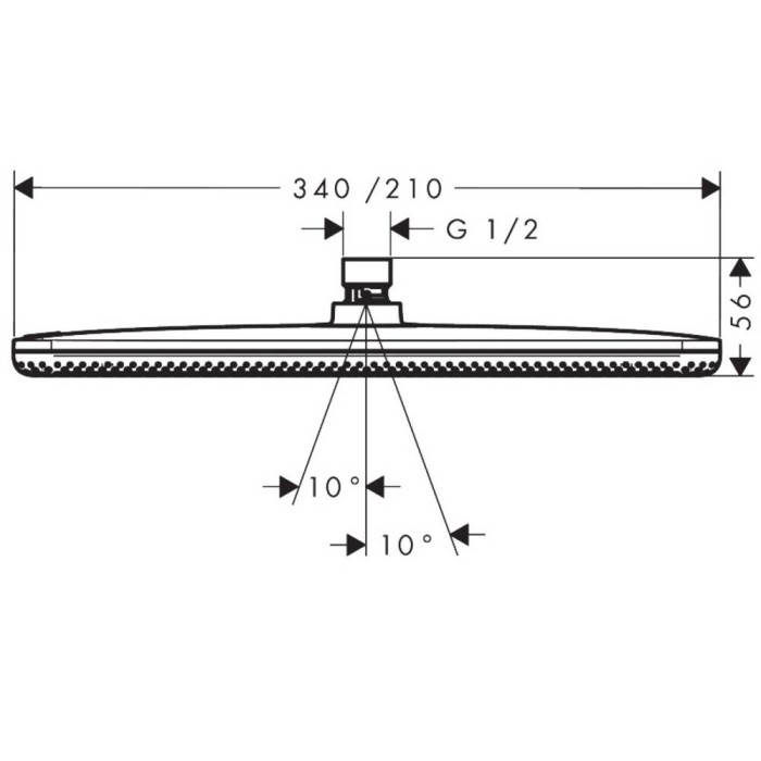 Верхній душ Hansgrohe Raindance Alive Q 24530670 210/340 1jet чорний матовий